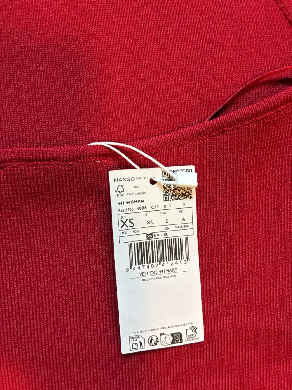 Mango Red Halter Knit Drop Waist Maxi Dress Gown XS - Picture 11 of 13